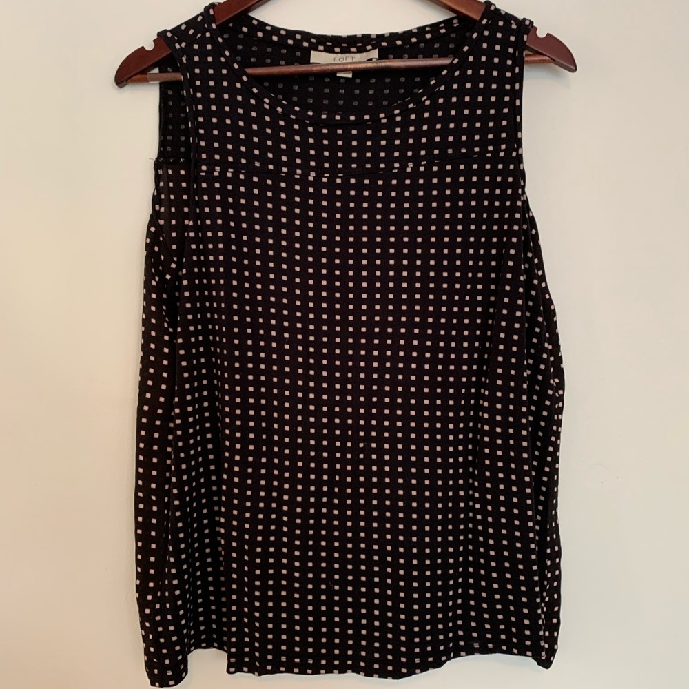 Loft Sleeveless Top with Back Pleats